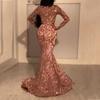 Весна новинка европейская и американская женская одежда сексуальное платье с пайетками лепесток узкое бедра банкетное вечернее платье