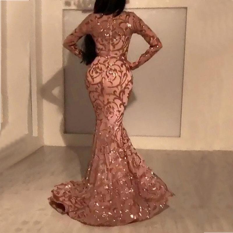 Весна новинка европейская и американская женская одежда сексуальное платье с пайетками лепесток узкое бедра банкетное вечернее платье