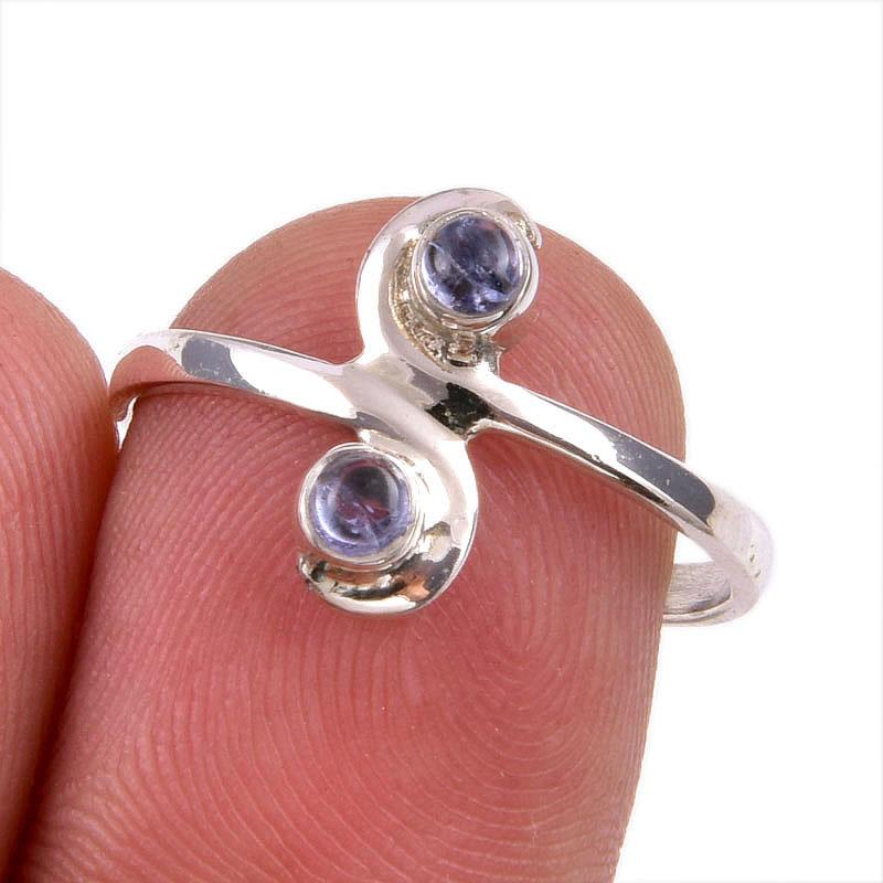 Натуральный драгоценный камень танзанит 925 пробы стерлинговое серебро ювелирное кольцо размер 8 f2f51