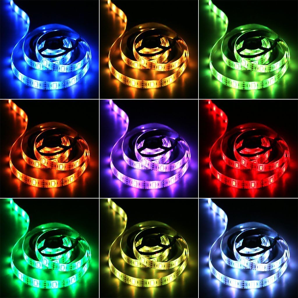 Светодиодная USB-лента 5 м, меняющая цвет 5050 RGB, гибкие светодиодные лампы с 24 клавишами для детской игровой комнаты, домашней вечеринки, подсветки телевизора