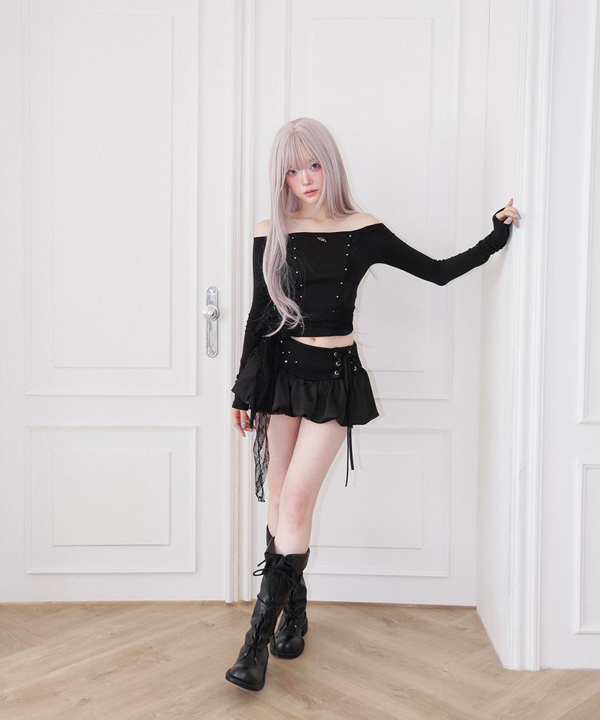 Шорты-юбка с корсетом Chelikwili Bubble Skort - Черные