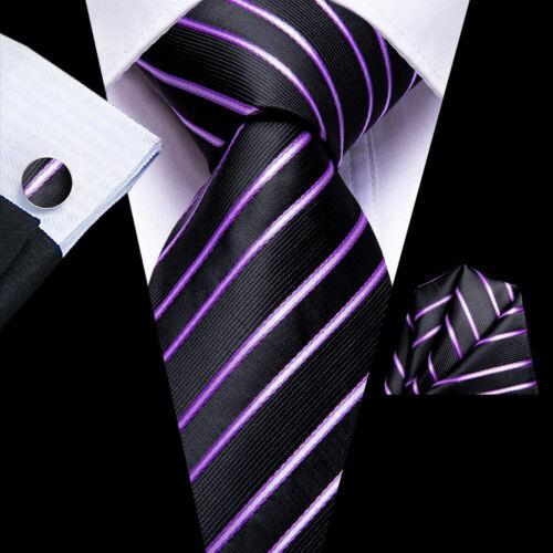 Hi-Tie Мужской галстук фиолетовый шелковый галстук карманные квадратные запонки свадьба ужин