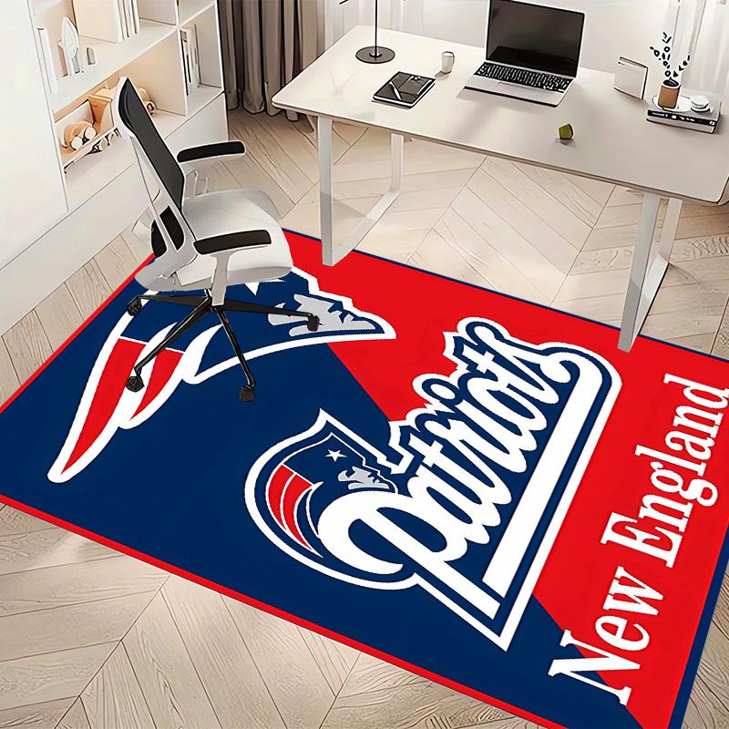 Patriot Logo Print Area Rug - Soft, Washable Non-Slip Indoor Mat for Office Chairs, Living Room, Home Office Decorative Rug