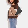 New COACH Hobo Canvas With Leather Crescent Bag Crossbody Bag Shoulder Bag Women's Black CJ842-BLK