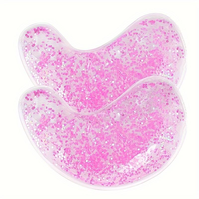 1 пара многоразовых гелевых масок для глаз с блестками и пайетками - двойная температура, терапия горячим и холодным компрессом для успокоения опухших глаз, темных кругов, облегчения мигрени