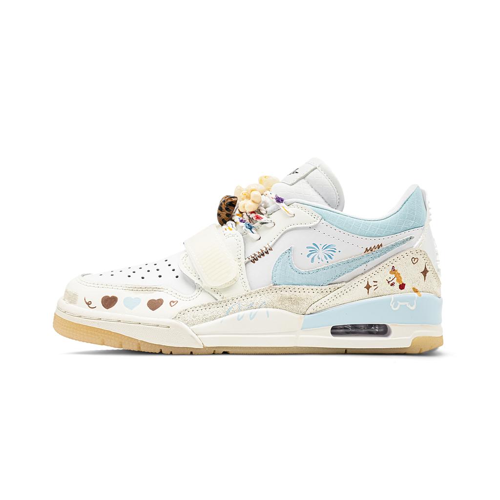 Jordan Legacy 312 Cloud Milk White CNY Horse Year, Special Shopping Bag Low top Vintage Basketball Shoes Women's HF3182-100(Team1600-)