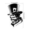 11.3x17.6CM Lovely Joker Skeleton Skull Playing Cards Poker Monster Hat Car Sticker