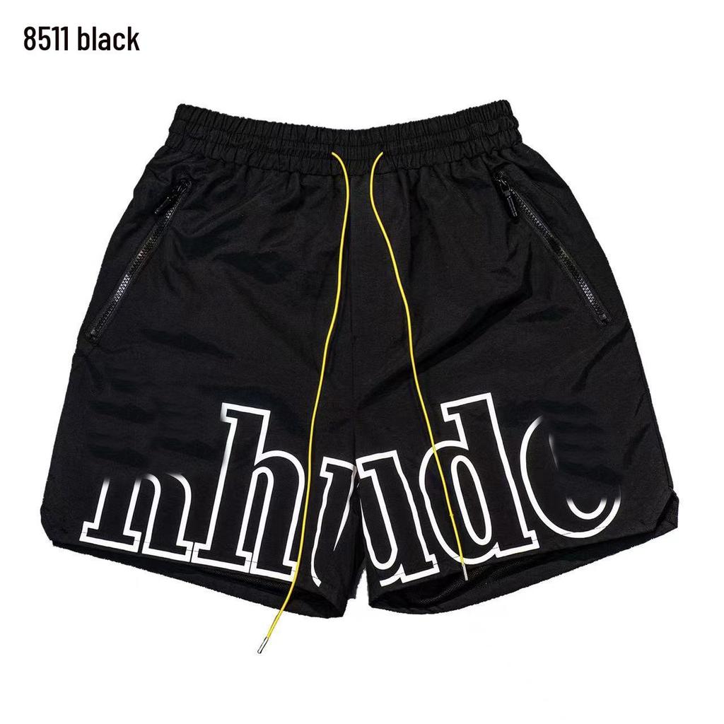 В наличии RHUDE Повседневные пляжные шорты свободного кроя с буквенным принтом и цветовыми блоками