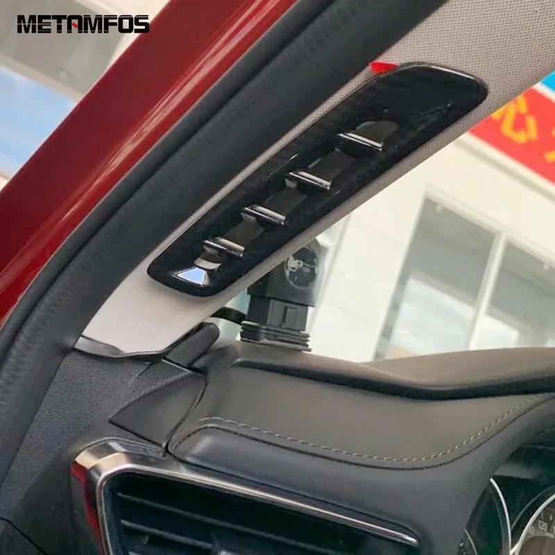 For Mazda 6 M6 Atenza - 2024 Carbon Fiber Window A Pillar Air Vent Outlet Cover Trim Interior Accessories Car Styling