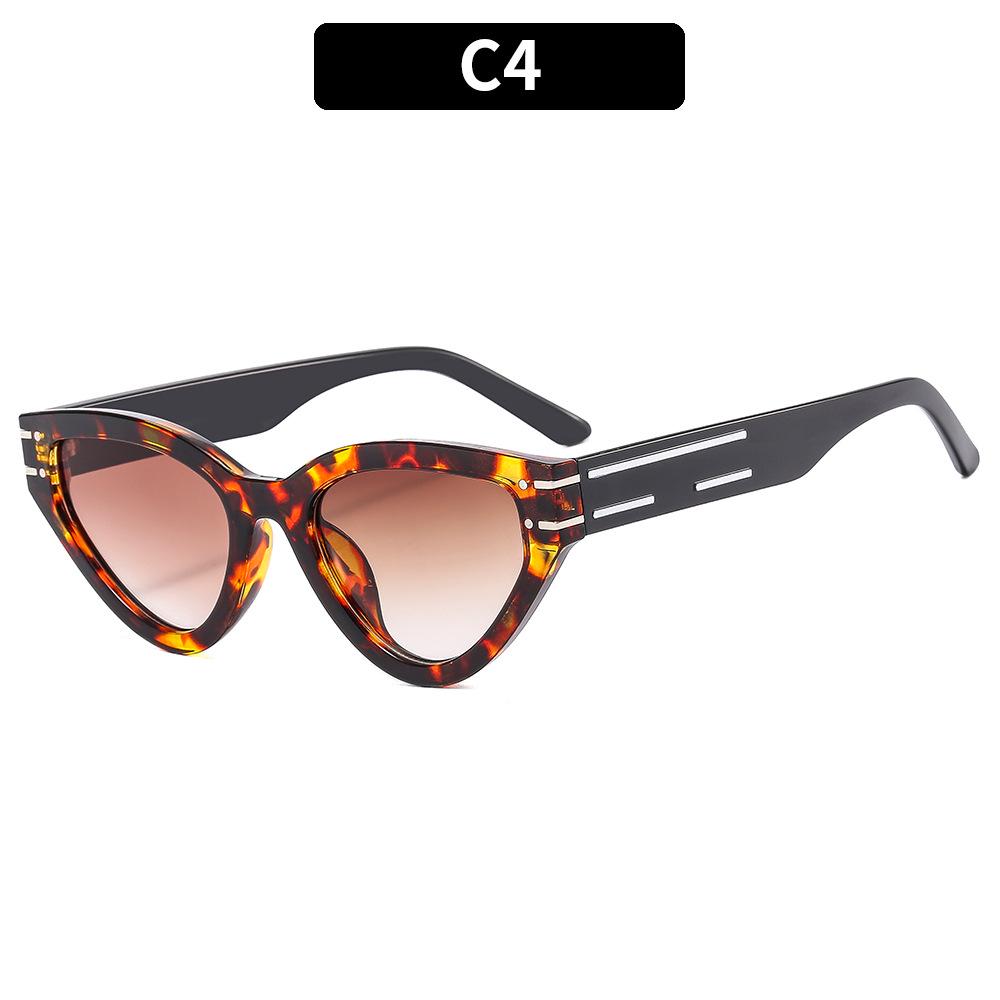 Солнцезащитные очки в ретро-оправе «кошачий глаз» черепахового цвета 2023 года — элегантная авангардная двухцветная маленькая оправа