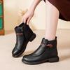 2024 Women's Winter Leather Short Boots: Warm, Non-Slip, Thickened Cotton for Middle-Aged & Elderly