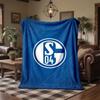 Schalke 04 Theme Fleece Blanket Cozy Soft Plush Blanket For Bedroom Couch Travel