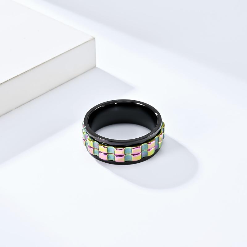 Вращающееся кольцо для облегчения снаряжения для мужчин и женщин, облегчение тревоги, хип-хоп, кольца для пар, модный дизайн, свадебные украшения из нержавеющей стали, аксессуары