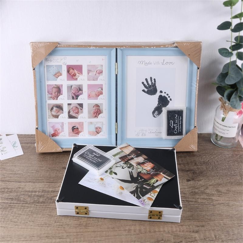 Foldable Picture Frame for Newborn Photo Frame Nursery Table Display Footprint Handprint Keepsake Frame House Decoration