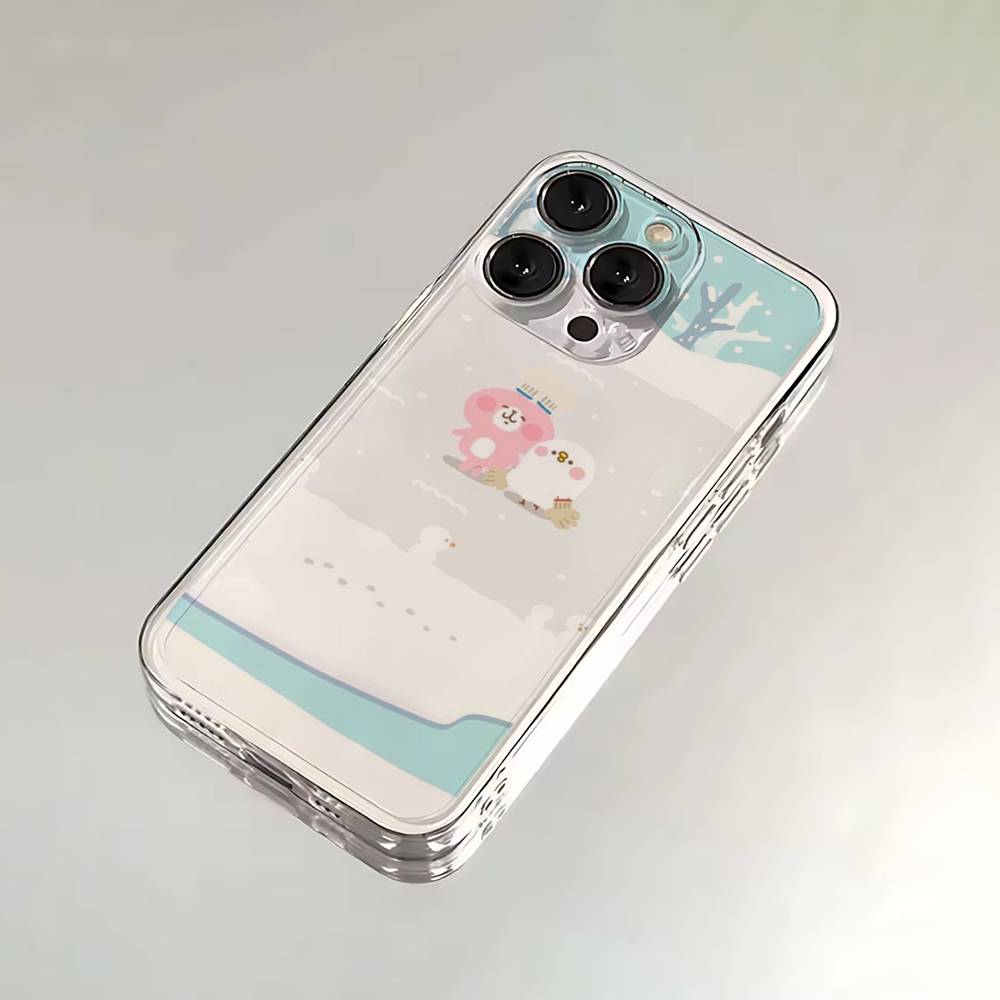 K-Kanahei Pink Bunny Phone Case For iPhone 16,15,14,13,12,11,17 Pro,Max,Plus,X,XS,XR,SE,Mini Transparent Soft Cover