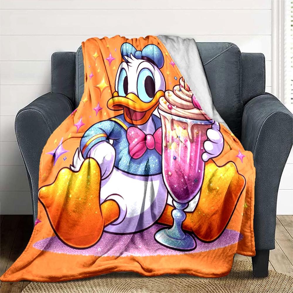 Daisy Duck'S Sweet Treat Flannel Blanket Super Soft Warm Cozy Blanket For Sofa Bed Office Travel Allseason Home Decor Gift