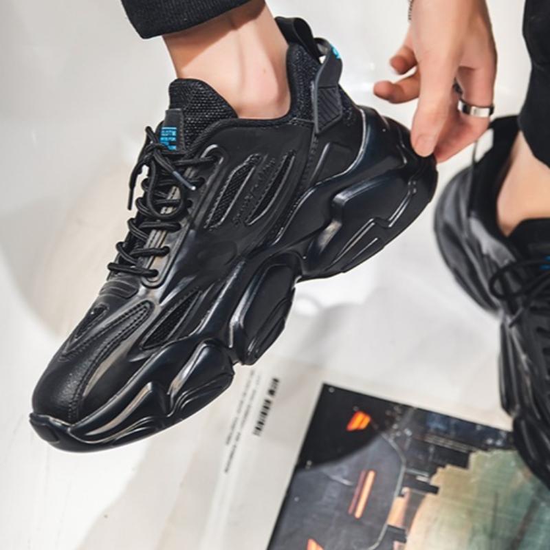 Мужская обувь, весенняя обувь для отдыха, молодежная обувь для бега, нескользящая спортивная обувь на толстой подошве, увеличивающая рост, белые туфли для папы Tide