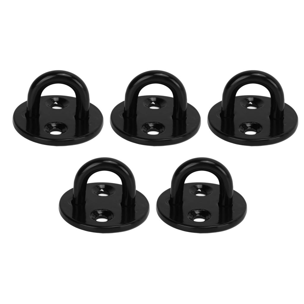 5Pcs Eye Plate Thickened Black Stainless Steel Enhanced Load Bearing Heavy Duty Pad Eye Plate 6mm 0.24in