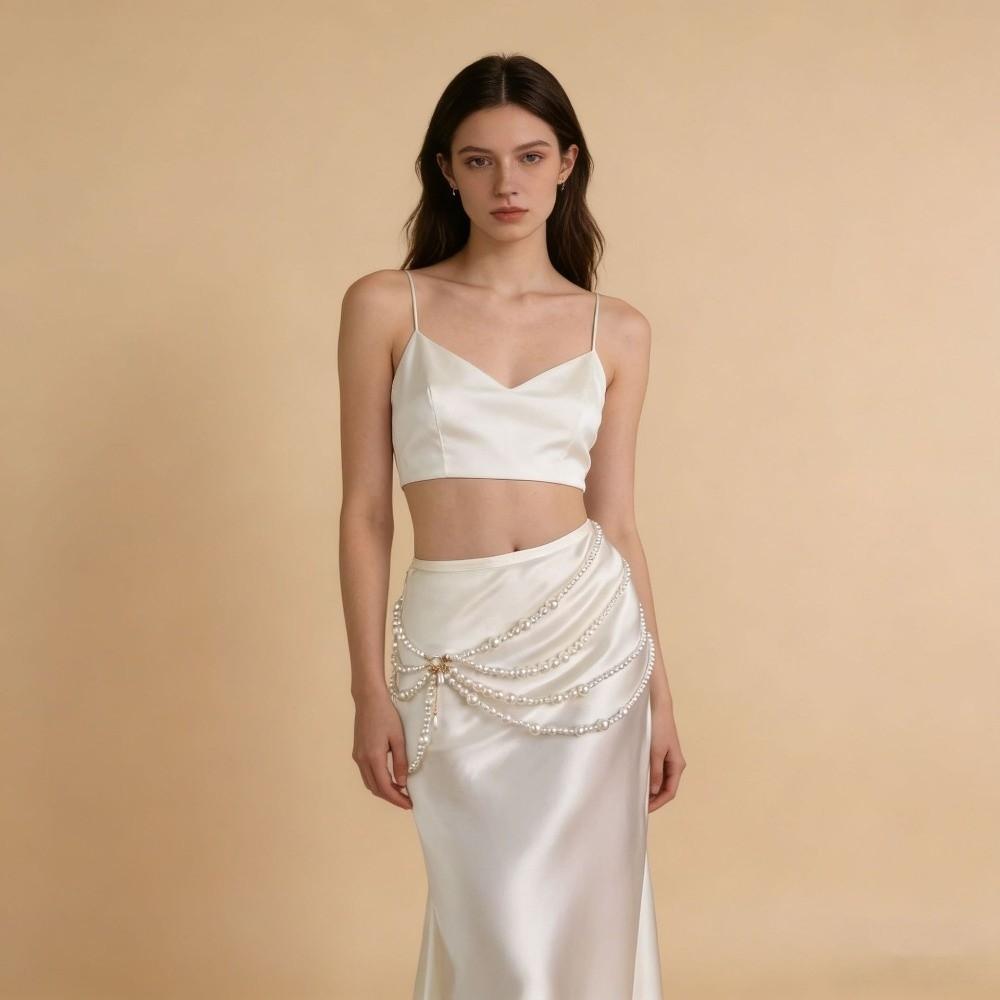 All-match Pearl Waist Chain Y2K Beadeds Body Chain Unique Multilayer Body Chain Dress