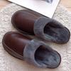 Plus Size 45 46 Unisex High Quality Genuine Leather Furry Slippers Men's Winter Home Casual Shoes Male Female Slippers
