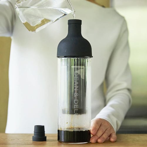 DEAN & DELUCA Filter-in Bottle, Black, 750ml, Glass, for Cold Brew Coffee and Tea, Heat-Resistant Glass, Made in Japan, 22 x 10 x 22cm