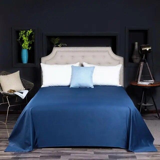 40 однотонных простынь из 100% египетского хлопка, атласное покрывало, длинное штапельное хлопковое наматрасник, белое, фиолетовое, желтое, постельное белье