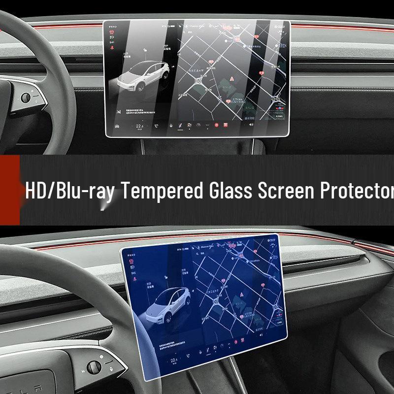 Tesla Model Y 2025/2026 Nav Screen Protector: Tempered Film for Center Console