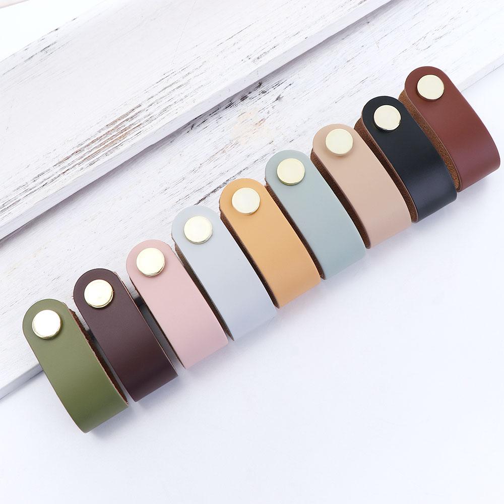 Environmentally Kitchen Wardrobe Cabinet Drawer Handle Furniture Knobs Door Pulls Leather Handle