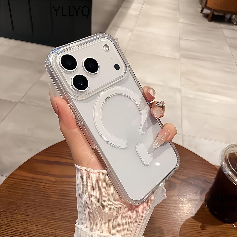 For Magesafe Magnetic Transparent Phone Case For For Iphone 17 16 1 14 13 Pro Max 17Pro Shockproof Wireless Charge Clear Back Cover