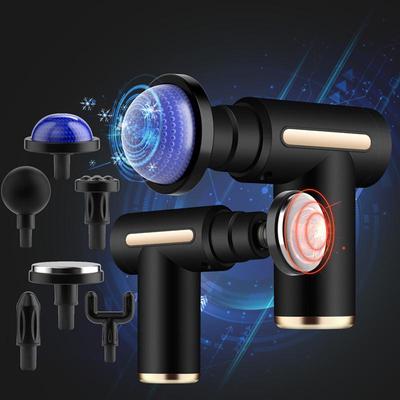 Мини Электрический Массажный Пистолет с Горячим и Холодным Компрессом и ЖК-дисплеем для Расслабления Мышц и Массажа Шеи