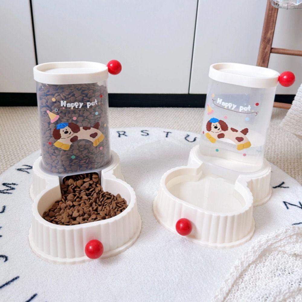 Plastic Automatic Dog Feeder Cartoon Pet Water Fountain 2 In 1 Cat Drinking Bowl  Pet Shop