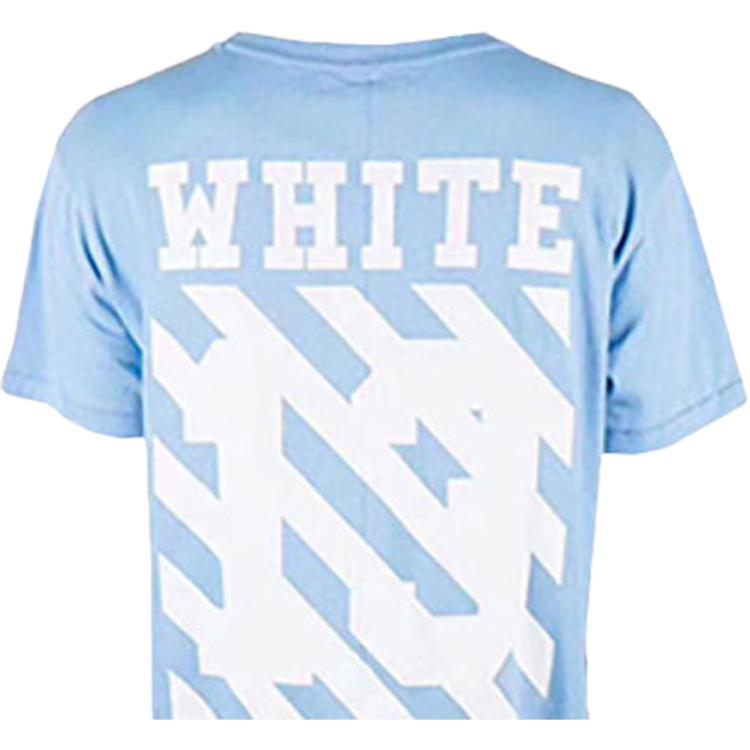 Off-White SS21 Virgil Abloh религиозный узор масляная живопись футболка женские топы синий OW-SS18-047