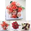 Stunning 12 Head Artificial Flowers Rose Silk Bouquet For Elegant Wedding Dcor