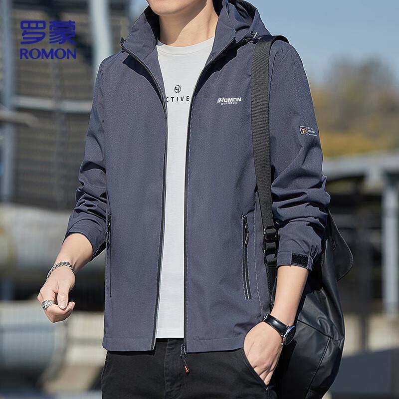 ROMON Men's Hooded Business Casual Jacket MK11