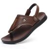 2025 Summer Anti-slip Beach Shoes for Men Fashion Casual New Designer Leather Sandals Male Solid Color Flip Flops Man