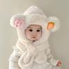 Kids Hat And Scarf Set Winter Plush Ear Flap Hat with Scarf for Boys Girls Warm Cold Weather Knit Accessories