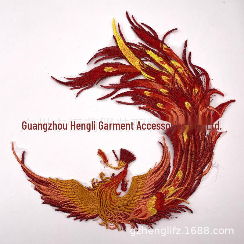 Свадебное платье с вышивкой-аппликацией Chinese Phoenix: Малайское платье-ципао с декоративной сеткой (Требуется шитье)