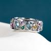 POMOiii Модные цветные женские кольца с фианитом, металлические серебряные кольца, повседневная одежда, кольца на палец, вечерние украшения, забавный подарок на день рождения для девочек