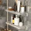 Bathroom Storage Rack Clear Acrylic Ripple Design Easy To Clean Space-saving
