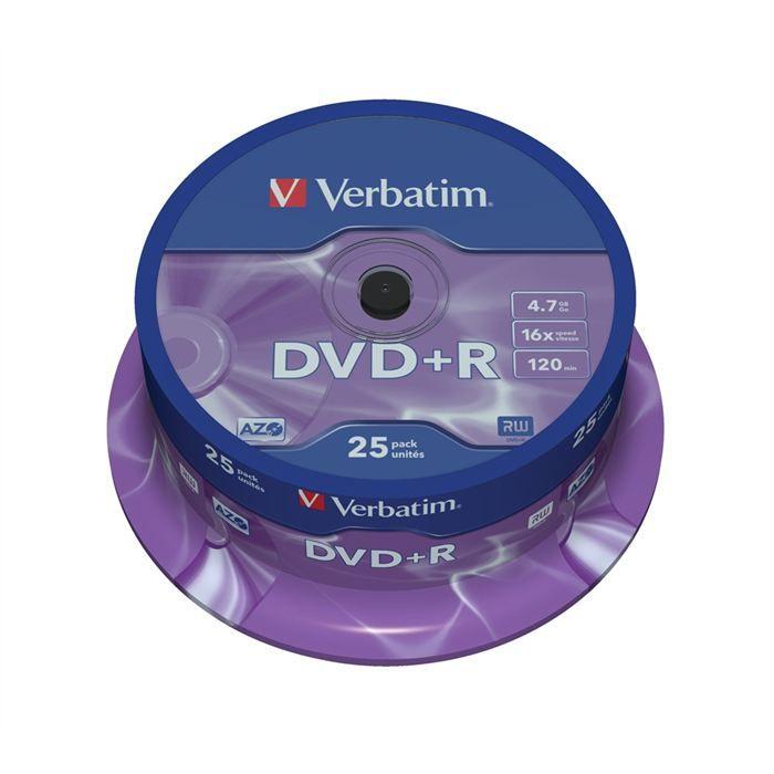 DVD+R - VERBATIM - 16x - 4.7 Go - Spindle De 25
