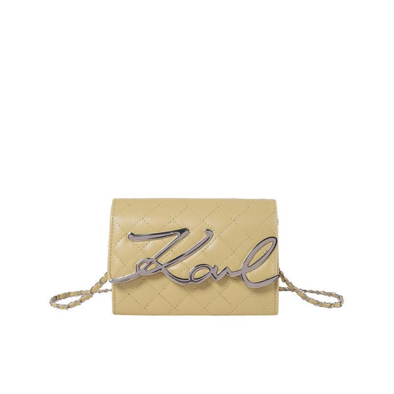 Chic 2024 Spring New Fashion Diamond Chain Shoulder Messenger Bag White Black Khaki Pink Orange