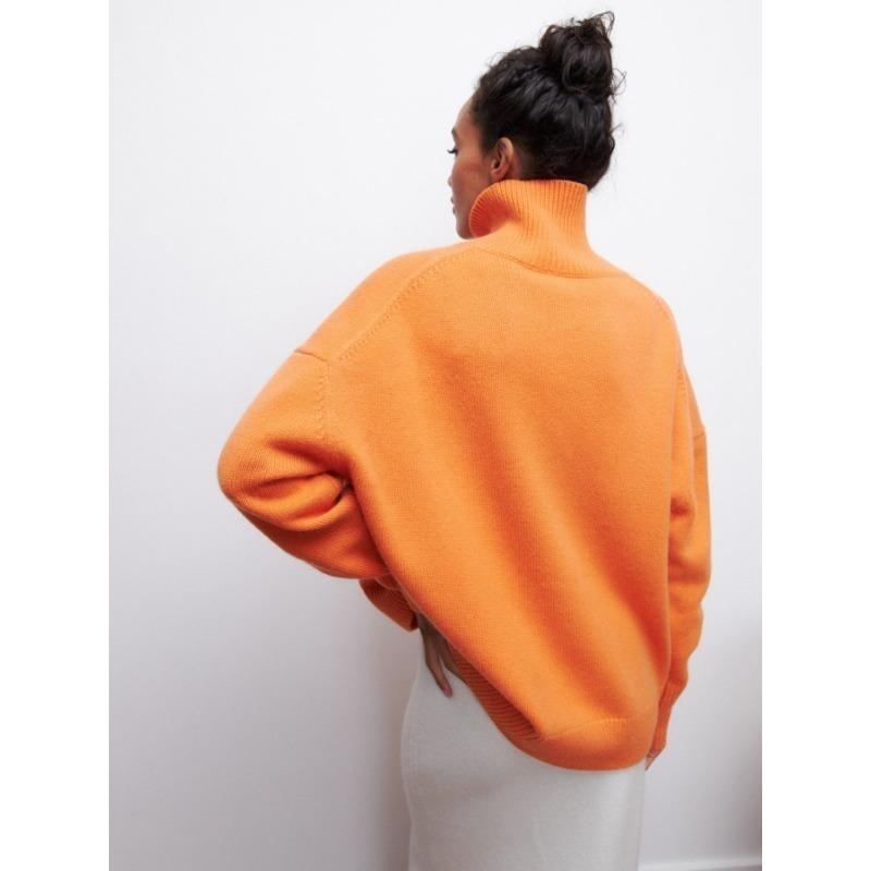 Осенне-зимний женский свитер, свободный, уютный повседневный свитер с высоким воротником