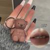 Милый медведь, матовая грязь для губ, бархатный серый розовый брелок для губ, водостойкая долговечная глазурь для губ, косметика, портативный блеск для губ