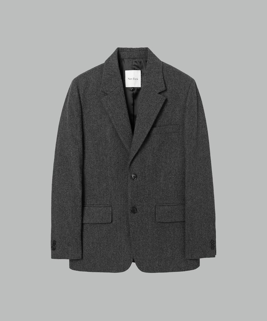 NONBLANK Wool Flannel Loose Fit Jacket_Melange Grey