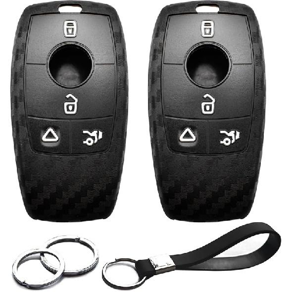 2 шт. Совместимый с Mercedes Benz Чехол для брелока Брелок подходит для A B C E G S CLA CLS GLA GLB GLC GLE GLS Стеклянные Аксессуары Защитный для Бесключевого Доступа