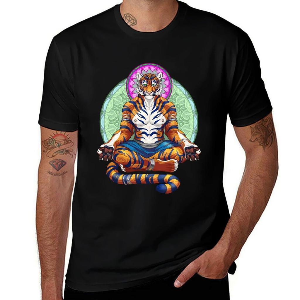 Meditations I Tiger Unisex Tshirt Summer Print Short Sleeve Tee