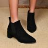 New Autumn Winter Women Boots Pointed Toe Slip On Female Ankle Booties Fashion Simple Low Heel Short Chelsea Boots Botas Mujer