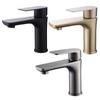 Brushed/Gray Bathroom Sink Faucet Hot and Cold Mixer Faucet Countertop Mount 304 Stainless Steel Single Handle