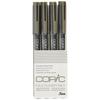 Too Copic Multiliner 4-Pack Warm Gray Set, Fine Liner Drawing Pens for Sketching and Line Art