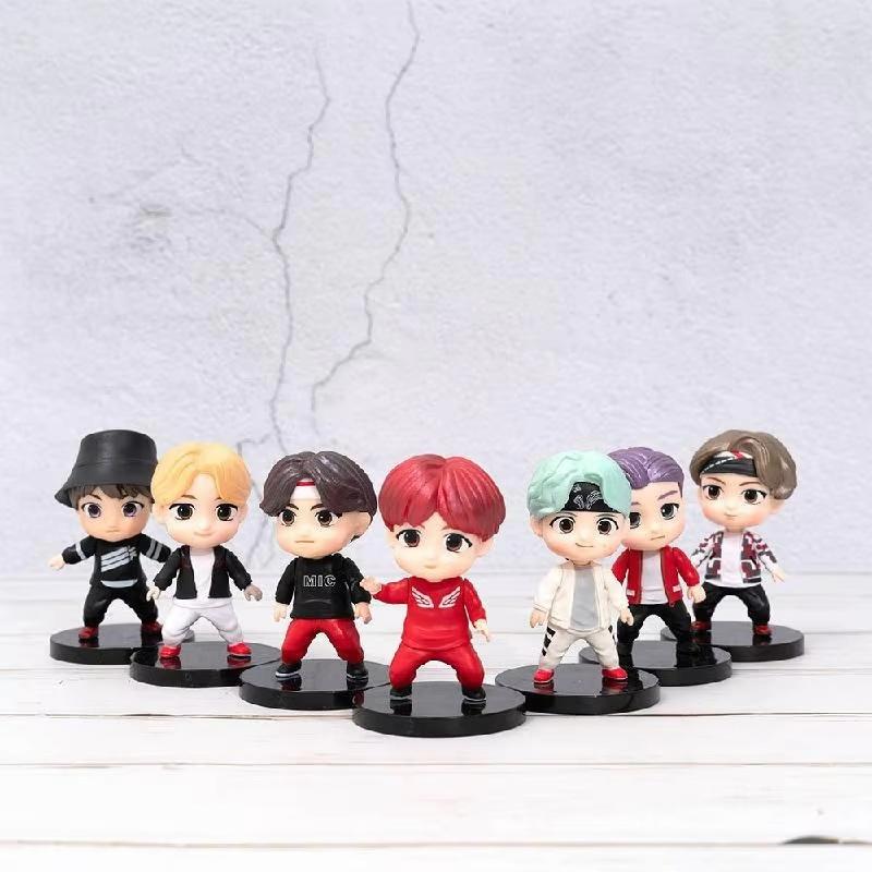 7 шт./комплект Группа Bangtan Boys РМ Джин Шуга Джей-Хоуп Чимин Ви Чонгук Модель куклы Игрушка Фигурка Звезда Идол Милый Подарок для детей Армии